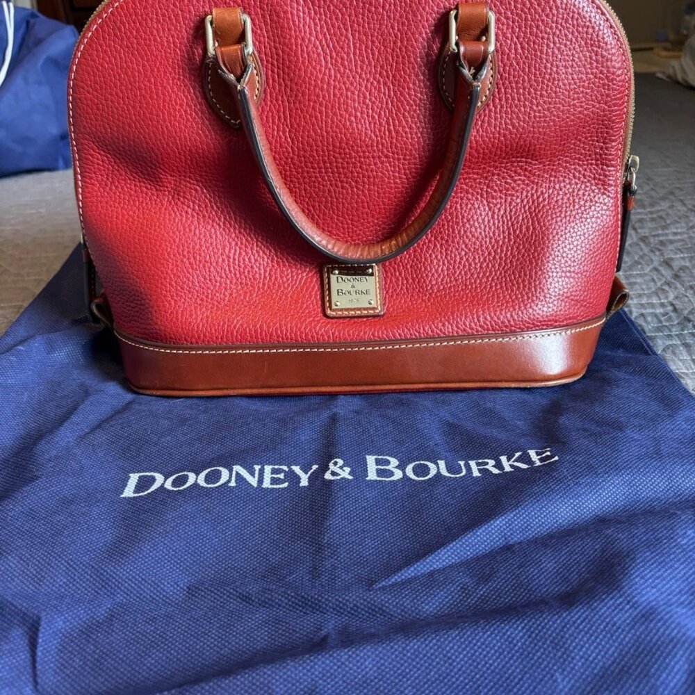 Dooney & Bourke Red and Brown Leather Satchel